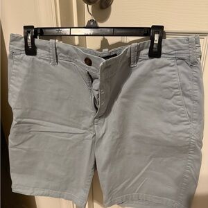 Express Men's Light Blue Flat Front Shorts - Size M